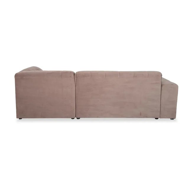 Bloom Velvet Fabric Three-Seater Light Grey Beige Taupe Sofa by Iconx Studios For Sale - Image 9 of 11