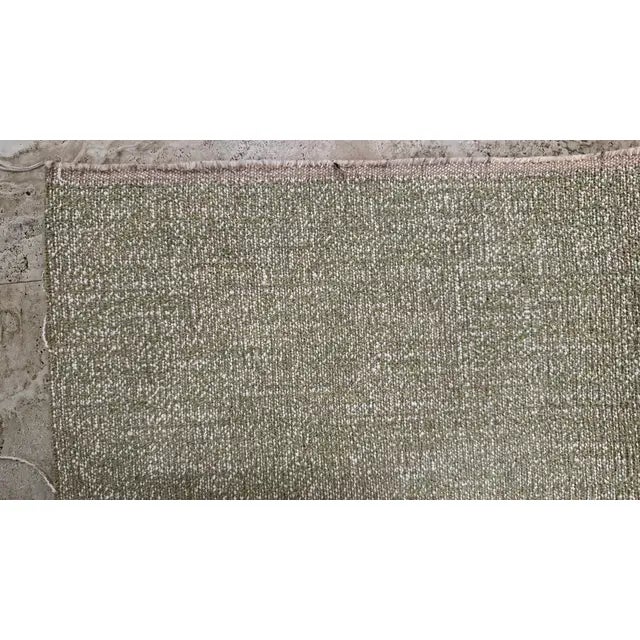 Designer-Style Reversible Linen-Cotton Upholstery Fabric, Light Olive & Beige – 2.22 Yards For Sale - Image 4 of 6