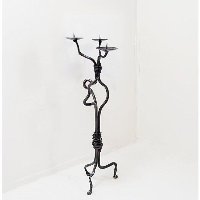 Large Wrought Iron Candleholder with Abstract Design, 2010s For Sale - Image 15 of 15