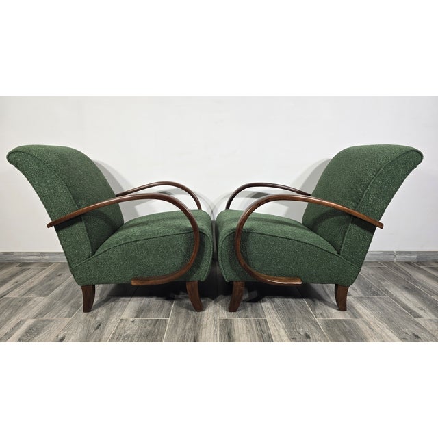 Wood Lounge Chairs by Jindrich Halabala, 1940s, Set of 2 For Sale - Image 7 of 12