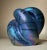 Vintage Hand Blown Charles v Ramsay Blue Iridescent Paperweight Vase Sculpture For Sale In New York - Image 6 of 12