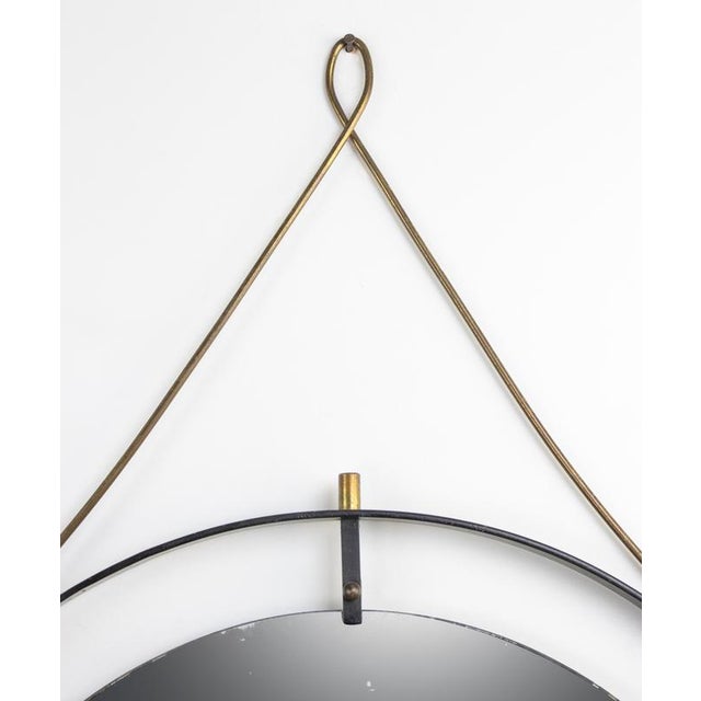 Vintage Brass Framed Wall Mirror by Santambrogio and De Berti, 1960s For Sale - Image 6 of 7
