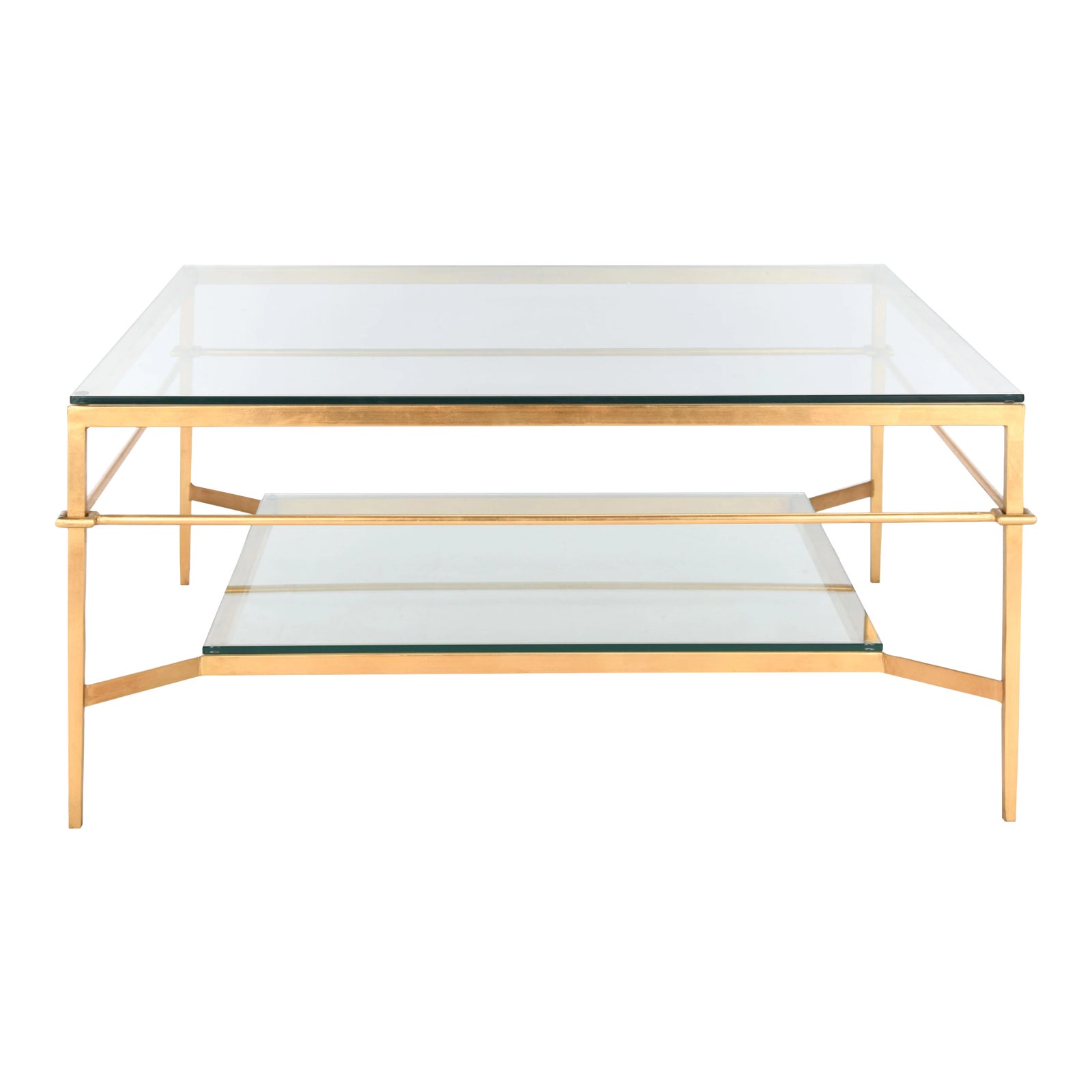 Modern Glass Cocktail Table in Gold Chairish