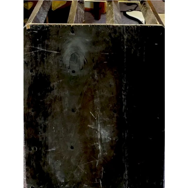 Mid Century Wood Wine Holder Rack in Black With Brass Details For Sale In New York - Image 6 of 6