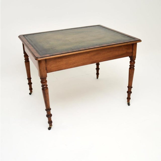 Antique Victorian Leather Top Desk, 1840s For Sale - Image 4 of 11