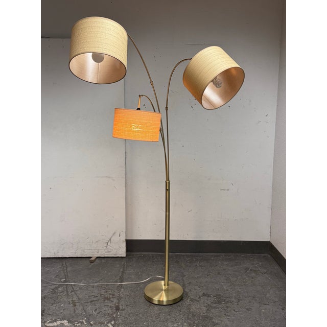 Mid-Century Modern Adesso Bowery Triple Arc Floor Lamp For Sale - Image 3 of 12