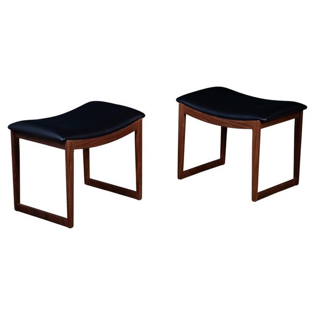 Vintage Danish Teak Stools, 1960s, Set of 2 For Sale - Image 9 of 9