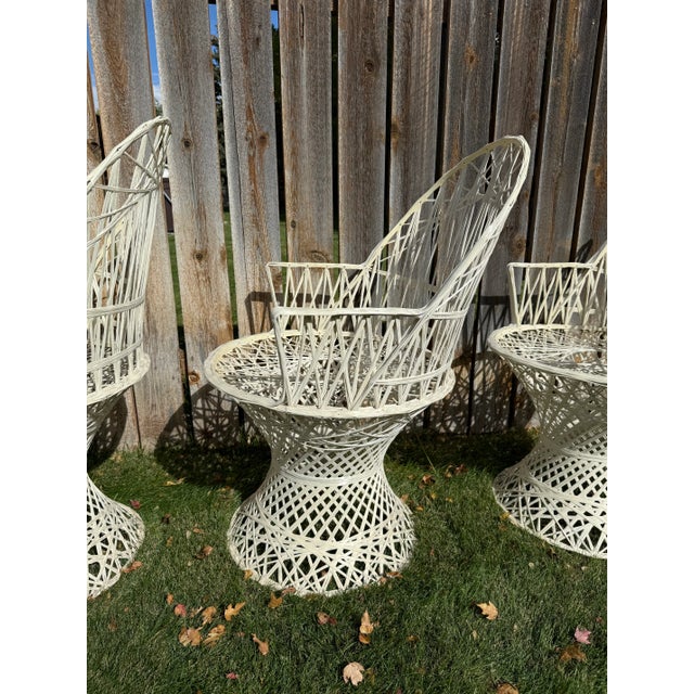 Russell Woodard Rare Set of 4 Vintage 1960s Russell Woodard Fiberglass Spun Armchairs For Sale - Image 4 of 12