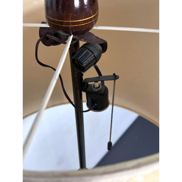 Mid-Century Modern Wood Tripod Floor Lamp, Italy, 1950s For Sale - Image 4 of 12