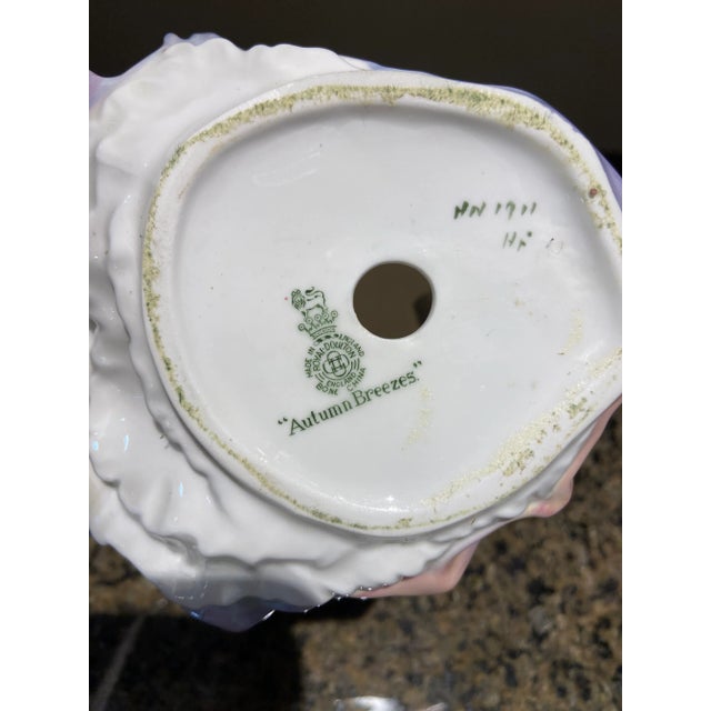 English 1930s Royal Daulton Autumn Breeze Discontinued Figurine For Sale - Image 3 of 4