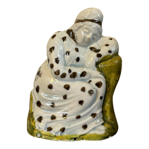 Antique 18th Century English George III Staffordshire Prattware Figure of an Old Woman