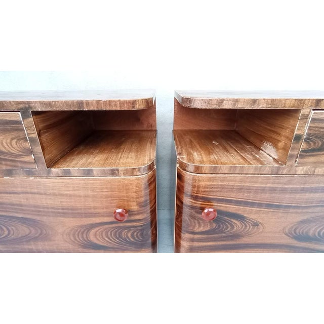Brown Art Deco Bedside Tables by Jindrich Halabala for Up Závody, 1940s, Set of 2 For Sale - Image 8 of 18