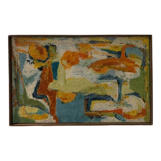 Mid 20th Century Abstract Oil on Canvas For Sale