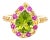 3.16 Carat Peridot Sapphire Yellow Gold Engagement Ring Size 7 For Sale