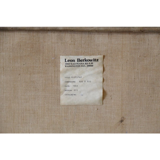 "Untitled" Oil on Canvas Painting 1963 Leon Berkowitz 1911-1987 For Sale - Image 10 of 10
