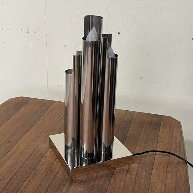 Space Age Table Lamp with Chrome Tubes by VM Designer, 1970s For Sale - Image 13 of 18
