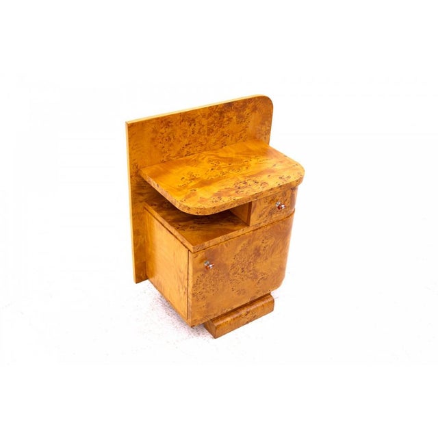 Wood Art Deco Bedside Tables, Poland, 1930s, Set of 2 For Sale - Image 7 of 15