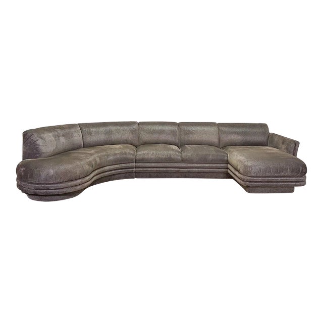 1980's Vladimir Kagan for Weiman Sculptural Floating Sectional with Chaise For Sale