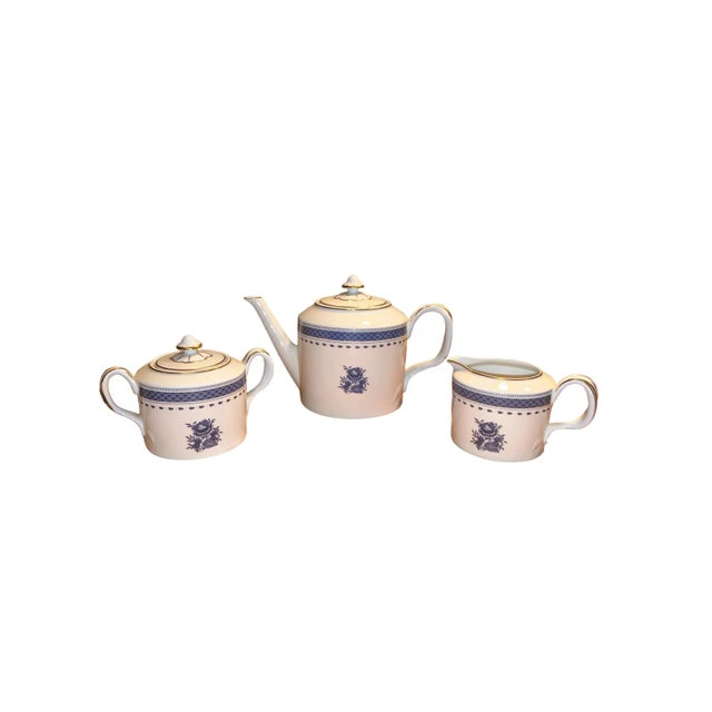 Late 20th Century Mottahedeh Indigo Tea Set- 3 Pieces For Sale - Image 11 of 11