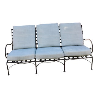 Wrought Iron Patio Garden Sofa Settee by Summer Classics For Sale
