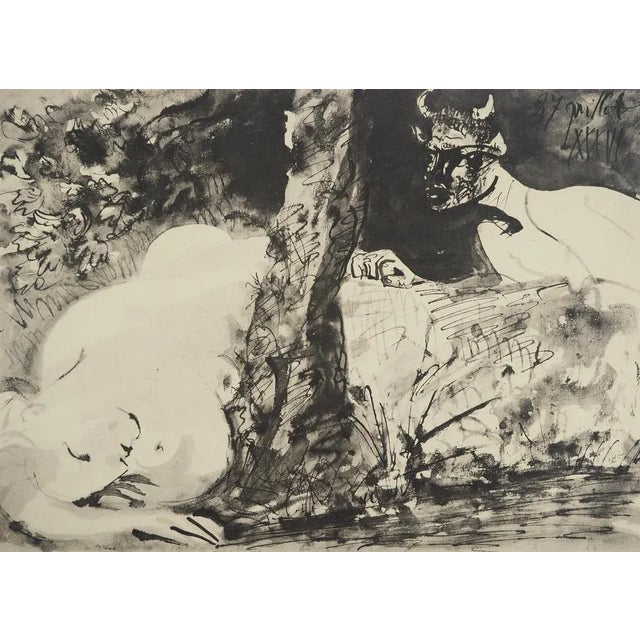 Pablo Picasso, The Sleeping Girl and the Faun, Lithograph and Stencil For Sale - Image 6 of 6