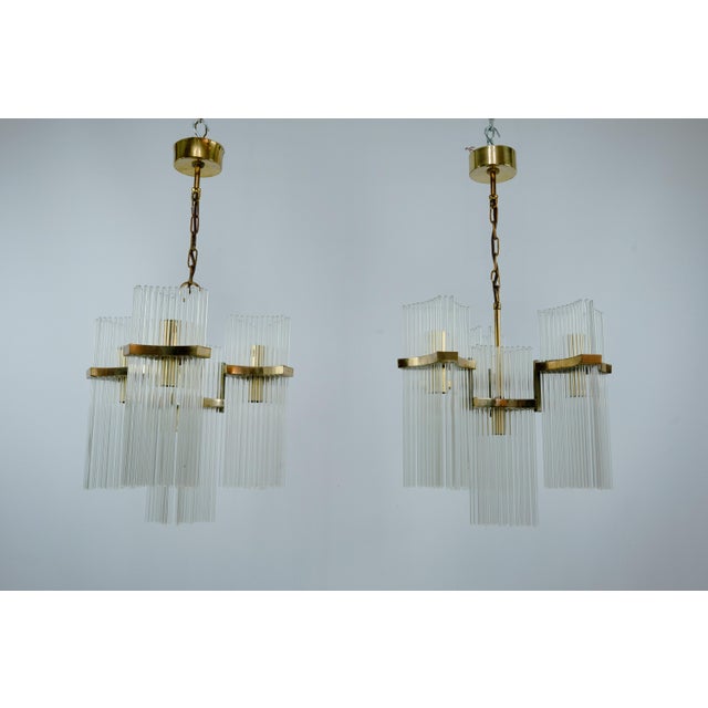 Brass and Glass Chandeliers by Gaetano Sciolari, Italy, 1970s, Set of 2 For Sale - Image 18 of 18