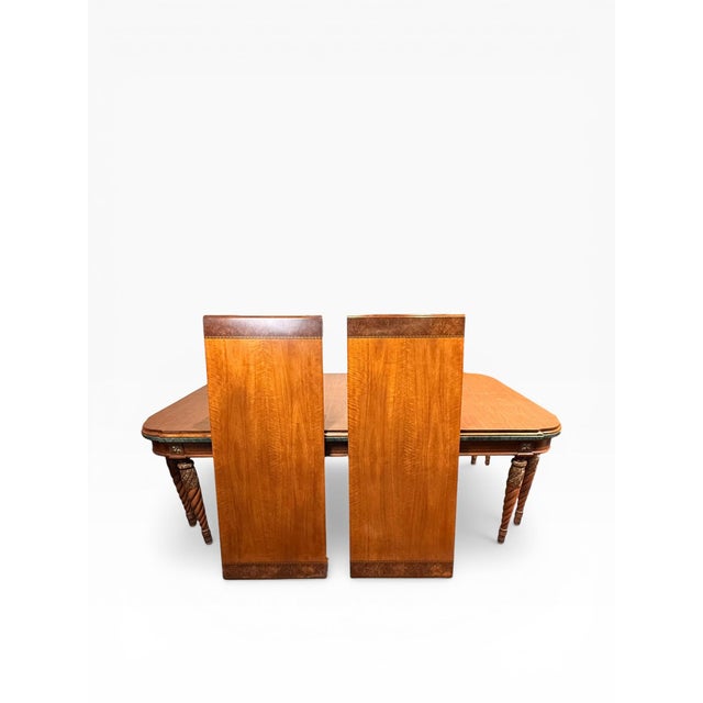 1990s 1990s Henredon Grand Provenance Old World Dining Table With Eight Barley Twist Legs, Marble Accents & Two Leaves For Sale - Image 5 of 13