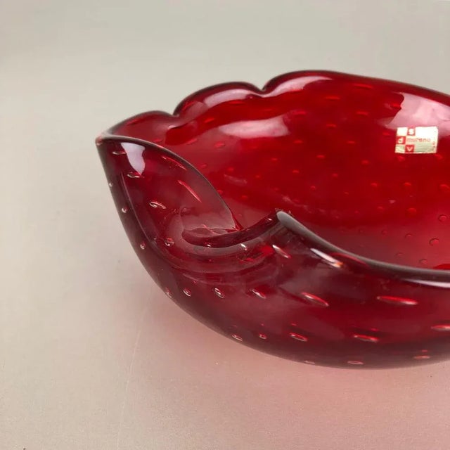 Murano Glass Strawberry Bowl Element Shell Ashtray, Italy, 1970s For Sale - Image 4 of 17