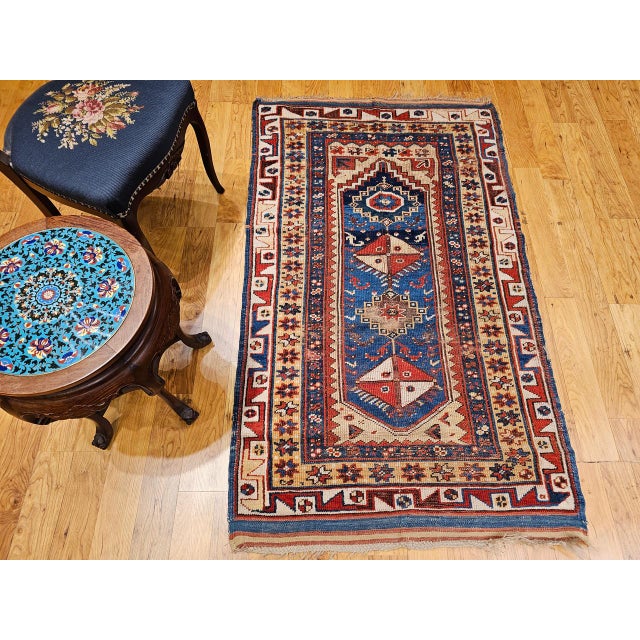 Brown Antique Handwoven Anatolian Village Rug, Wool Prayer Design, 1880s, 4' x 6' For Sale - Image 8 of 18