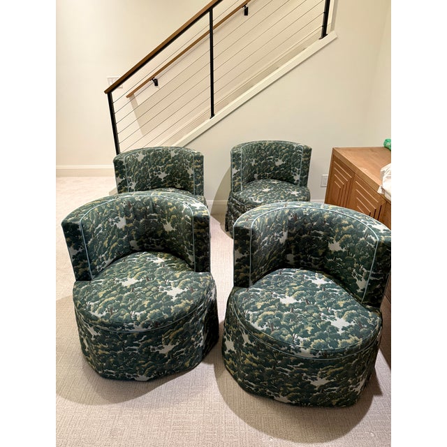 Traditional Society Social Queen Barrel Back Lounge Chairs - Small For Sale - Image 3 of 8