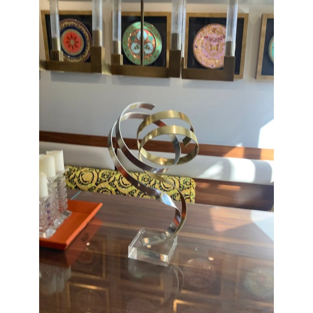 1986 Abstract Aluminum Ribbon Sculpture by Dan Murphy For Sale - Image 9 of 12