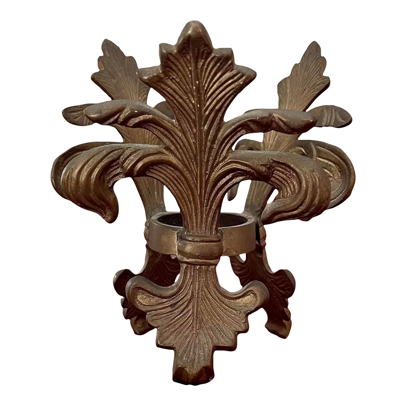 Vintage Fleur De Lis Brass Candle Holder | Chairish