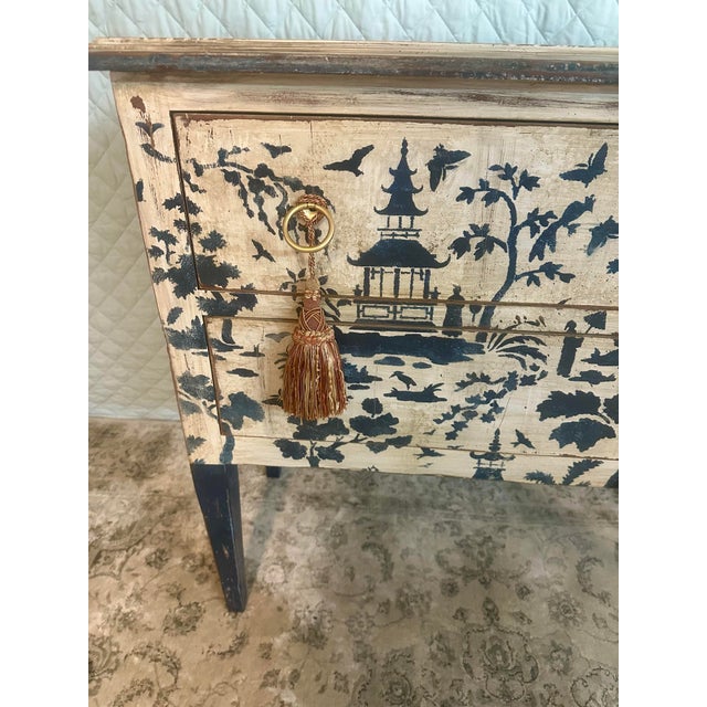 Vintage Baker Furniture Hand Painted Chinoiserie Cabinet For Sale - Image 9 of 12