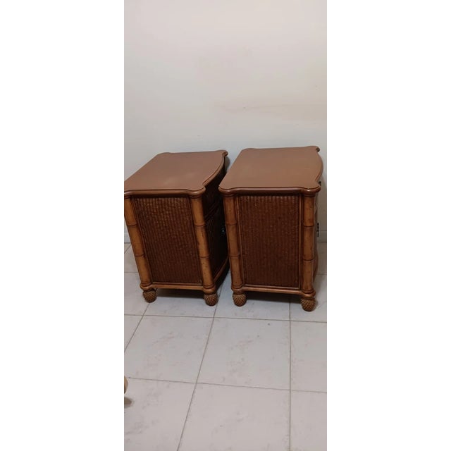 1980s Nightstand Pelican Ridge Style One Drawer and 2 Doors Set of 2 For Sale In Naples, FL - Image 6 of 7