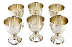 Silver Chalices with Friezes, Set of 6