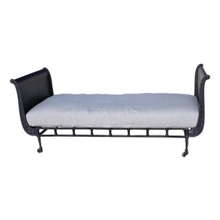 Campaign Style Steel Daybed Sofa Chaise With Down Cushion For Sale