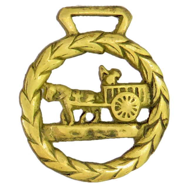 English British Equestrian Brasses, Engineer Medallions / Ornaments, Set of 4 For Sale - Image 3 of 5