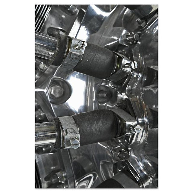 Metal Polish Chrome-Plated and Stand-Mounted Aircraft Engine from WSK For Sale - Image 7 of 12