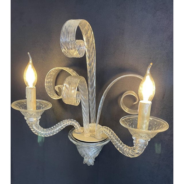 Murano Glass Wall Lights, Set of 2 For Sale - Image 4 of 11