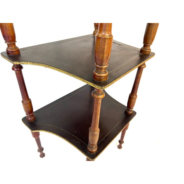 Napoleon III Side Table in Walnut and Brass For Sale - Image 9 of 14