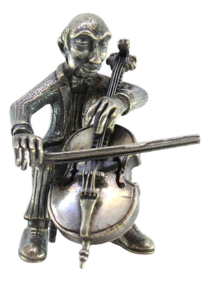 Silver Figure of Musician Playing the Cello