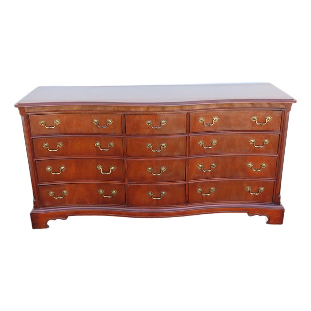 Lexington Mahogany Serpentine Long Dresser 6566 For Sale