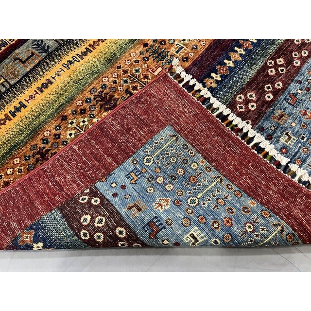 Red Khorjin Saddlebag Design Rug With Animal Motifs, 4'2" X 6' For Sale - Image 14 of 14