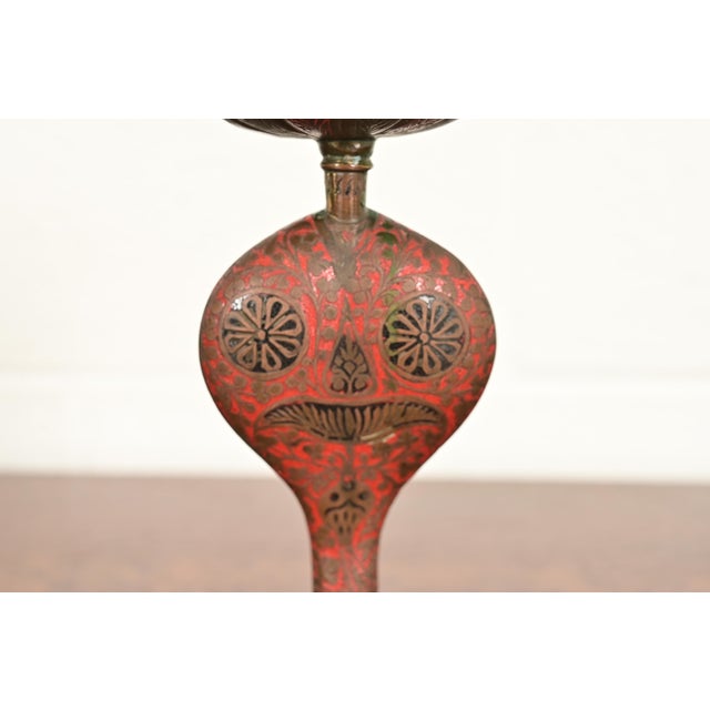 Metal Enameled Bronze Cobra Snake Candlestick For Sale - Image 7 of 15