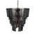 This chandelier features a tiered silhouette made of overlapping textured smoked-glass panels. The cascading design...