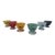 Mid-Century Modern Murano Style Glass Desert Bowls Confetti - Set of 5 For Sale