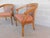 Vintage Walnut Barrel Back Italian Regency Style Cane Back Accent Arm Chairs - A Pair For Sale - Image 9 of 12