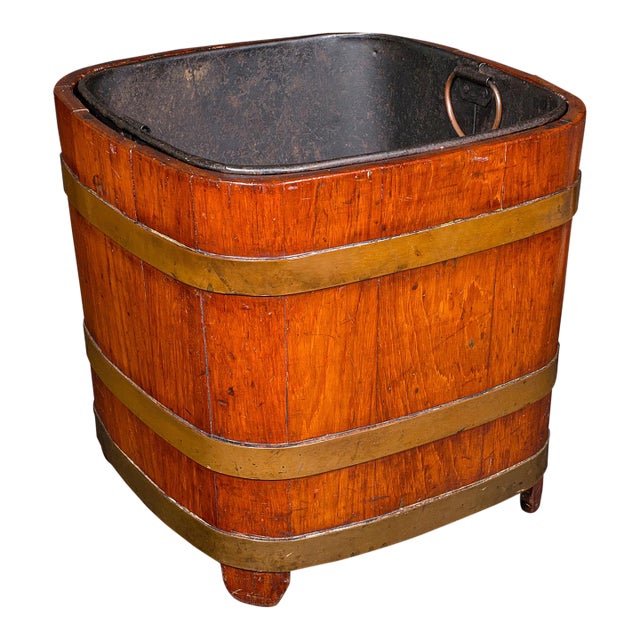 Antique Fireside Store, English, Hearthside Coal Bin, Log Basket, Late Victorian For Sale