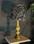 Late 19th Century Ornate Gold Table Lamp With Black Textured Statement Shade For Sale - Image 4 of 12