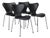 Black Leather Series 7 Dining Chairs by Arne Jacobsen for Fritz Hansen, Set of 4 For Sale